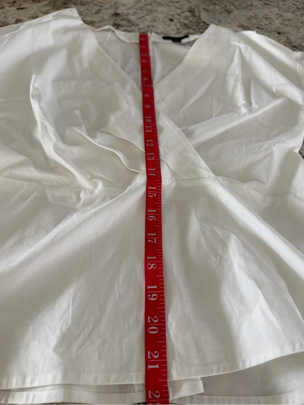 J.Crew White Cotton Poplin Faux Wrap Peplum Blouse Puff Sleeve Size 8 - Picture 6 of 8
